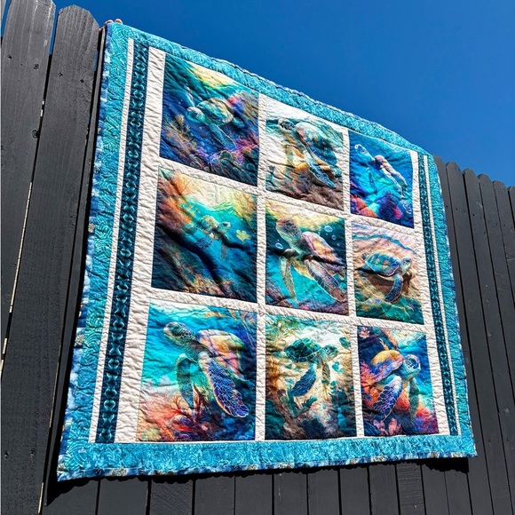 Mommajsews Other - Sea Turtle Themed Quilt, machine quilted